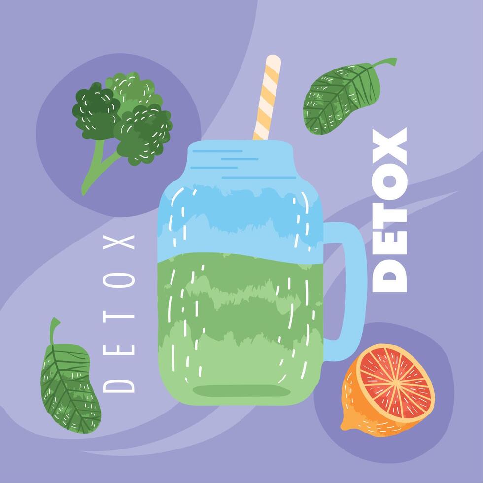 detox lettering card vector