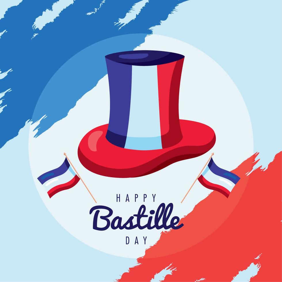 bastille day lettering card vector
