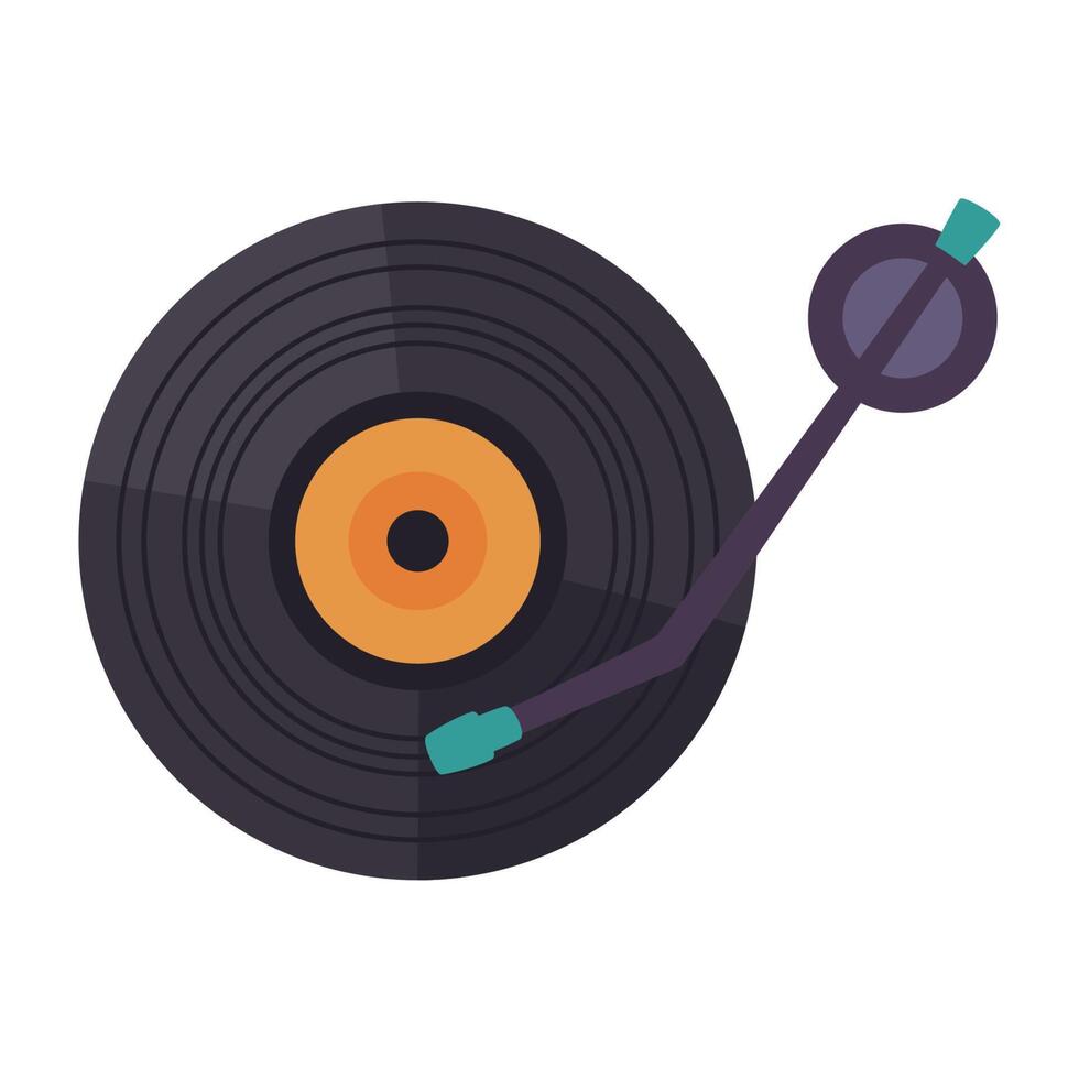 vinyl disk player retro vector