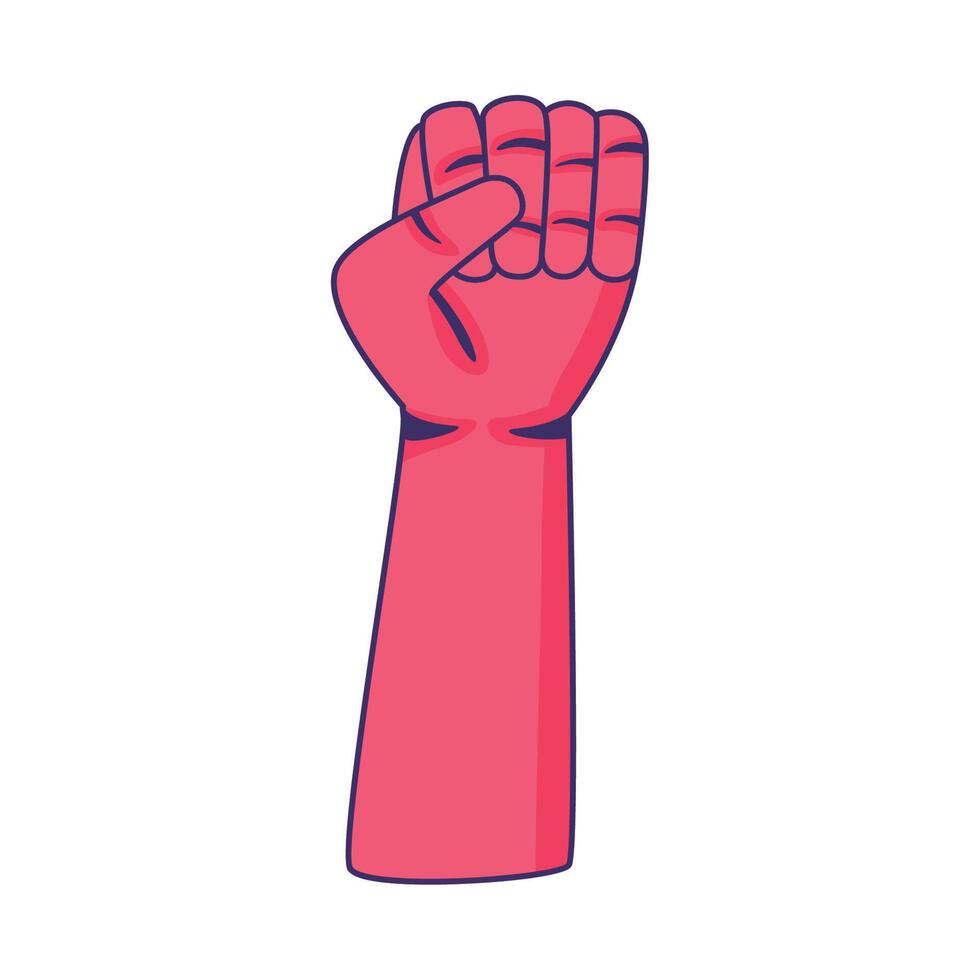 left hand fist up vector