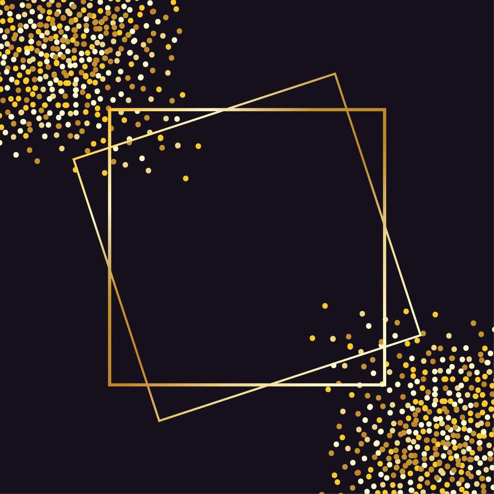 square golden frame vector