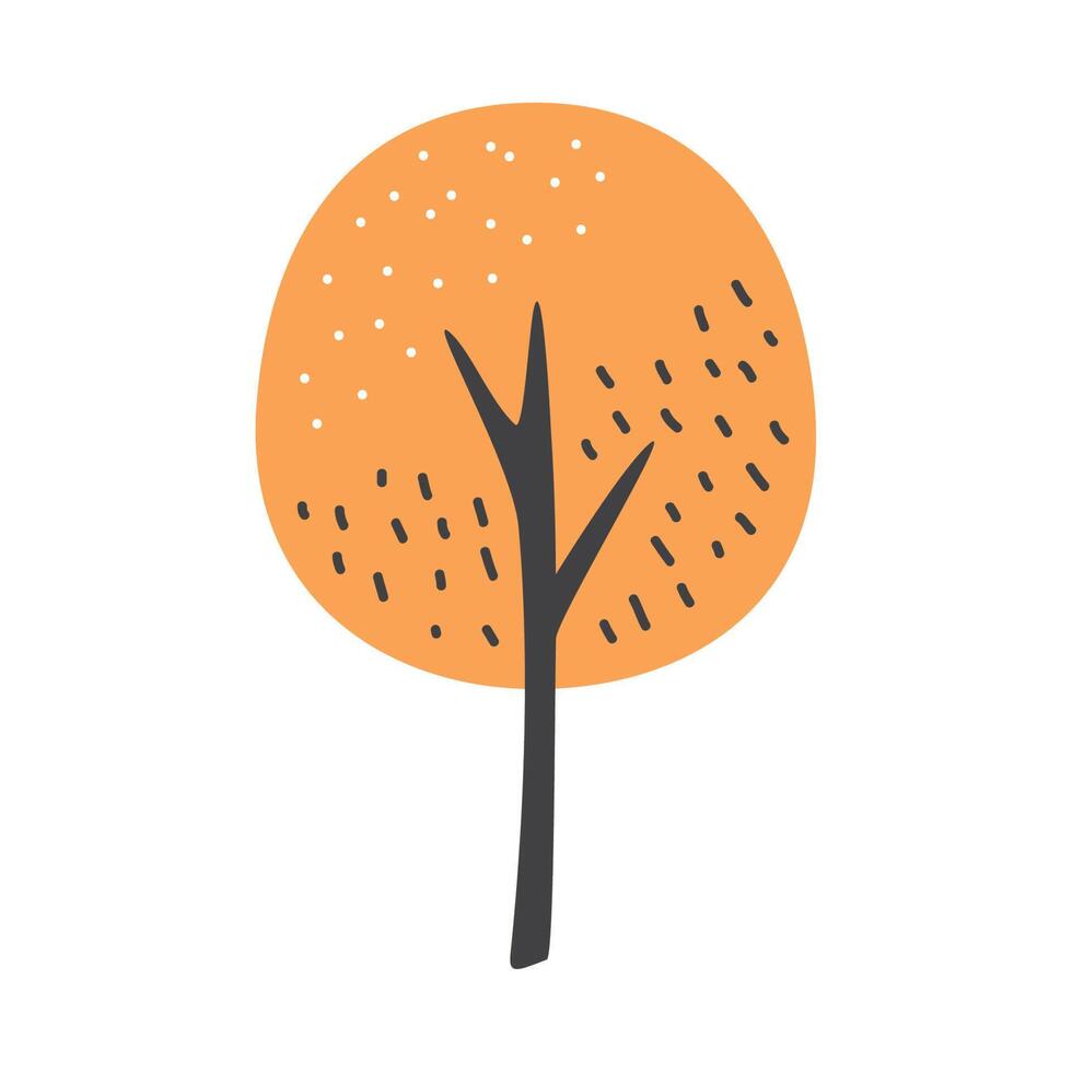 autumn tree plant doodle vector