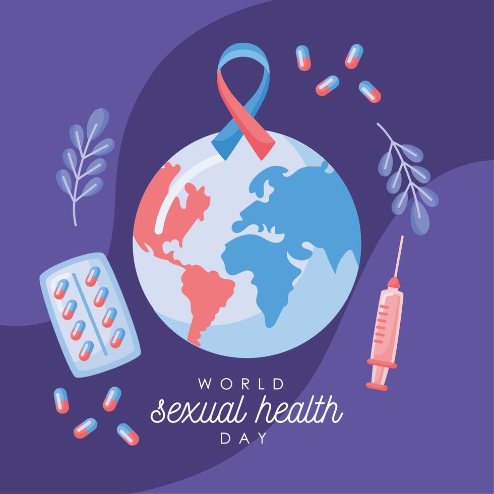 sexual health day card vector