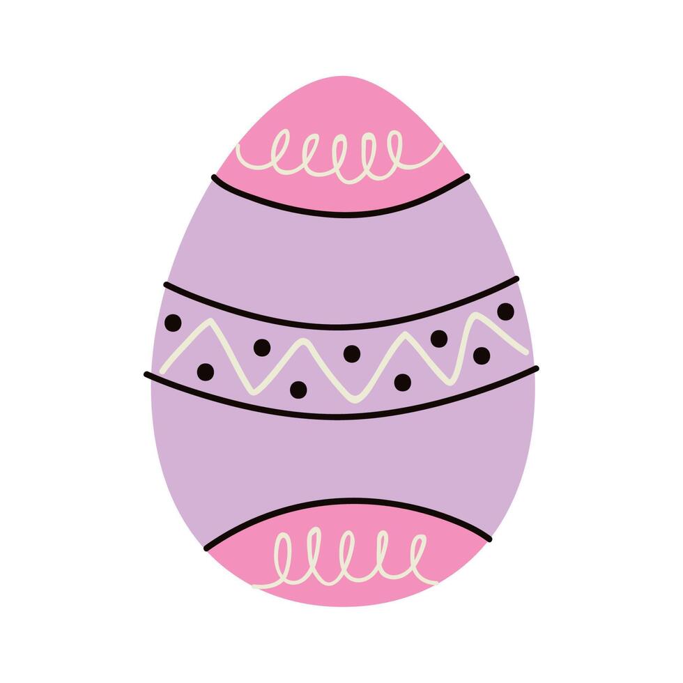 lilac easter egg painted vector