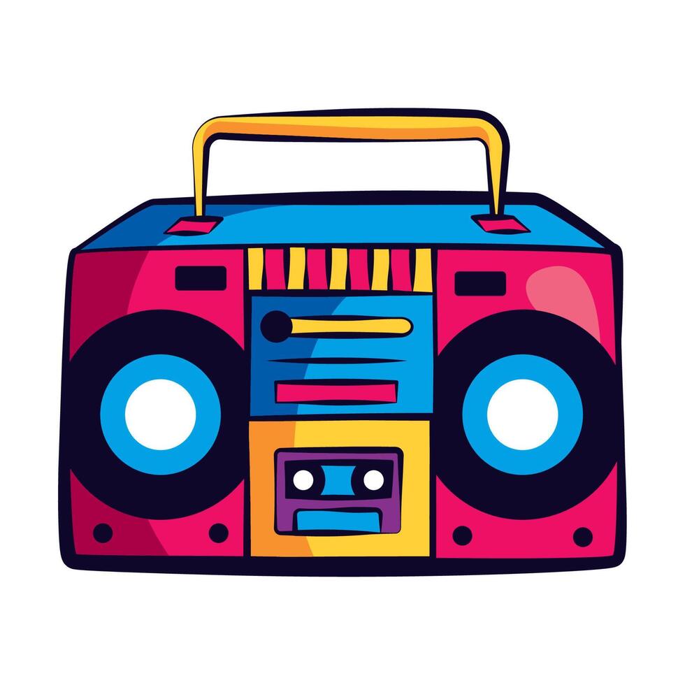 boombox musica retro vector