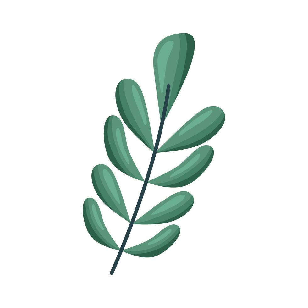 rama verde con hojas vector