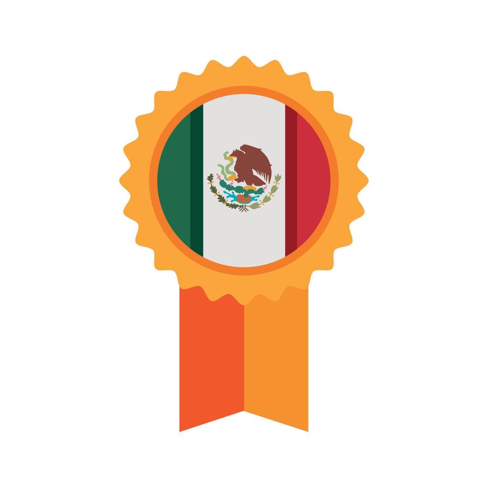 mexican medal with flag vector