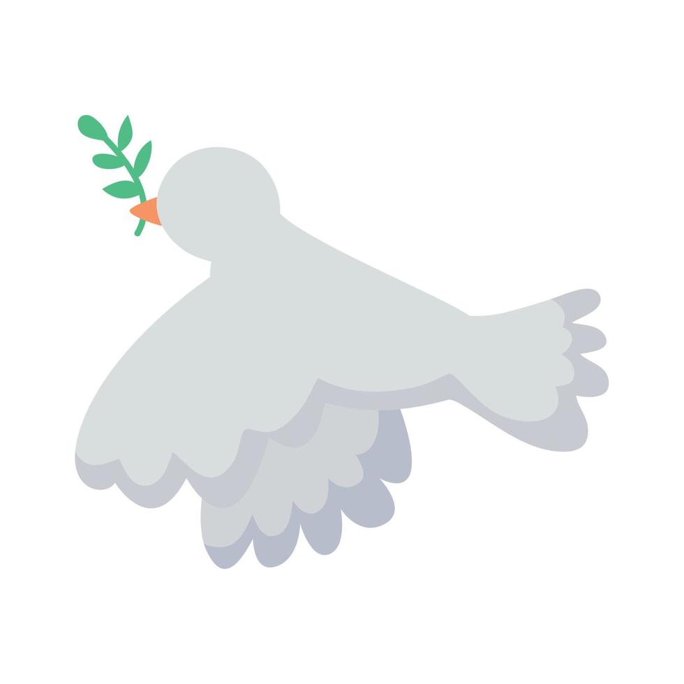 dove flying with olive branch vector