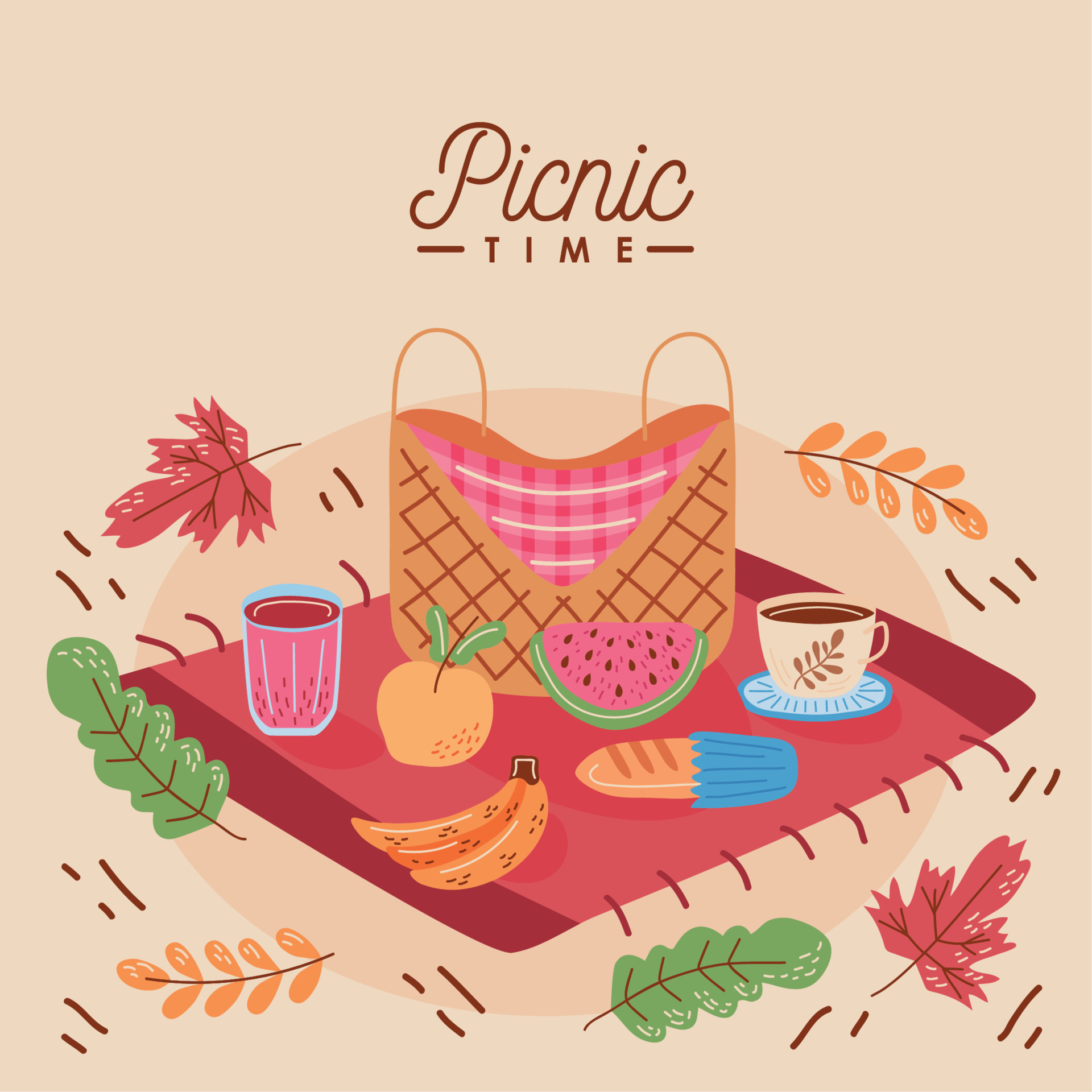picnic time lettering 11137157 Vector Art at Vecteezy