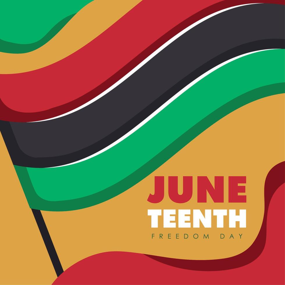juneteenth freedom day lettering card vector