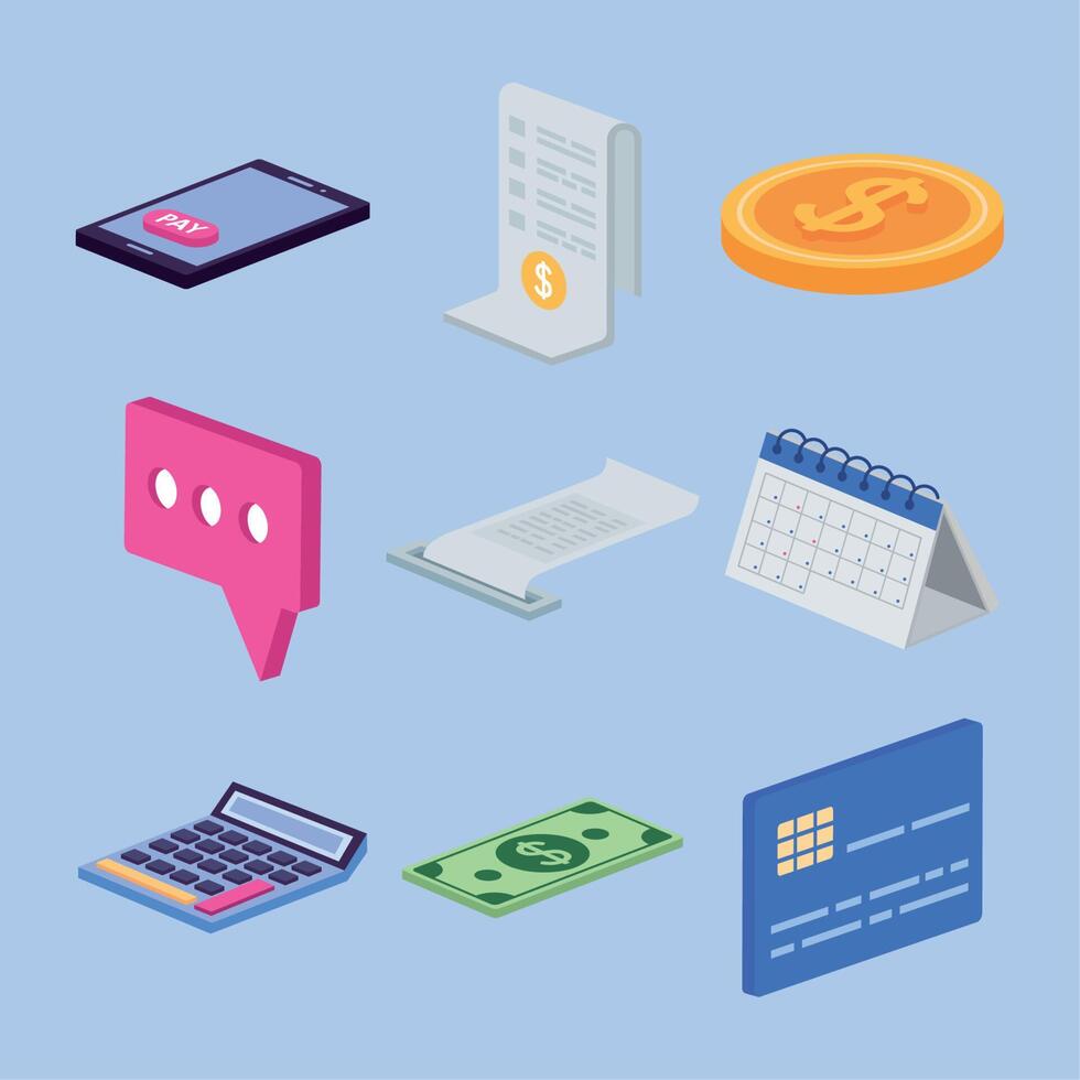 financial and business icons vector