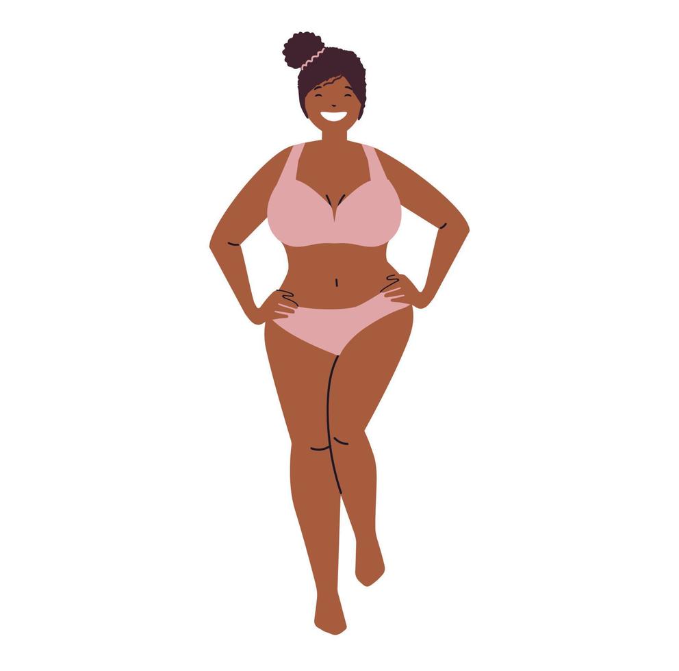 Plus Size Women Sexy in swimsuit vector