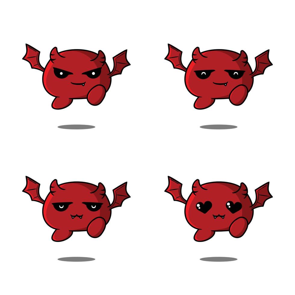 vector illustration of cute little devil character