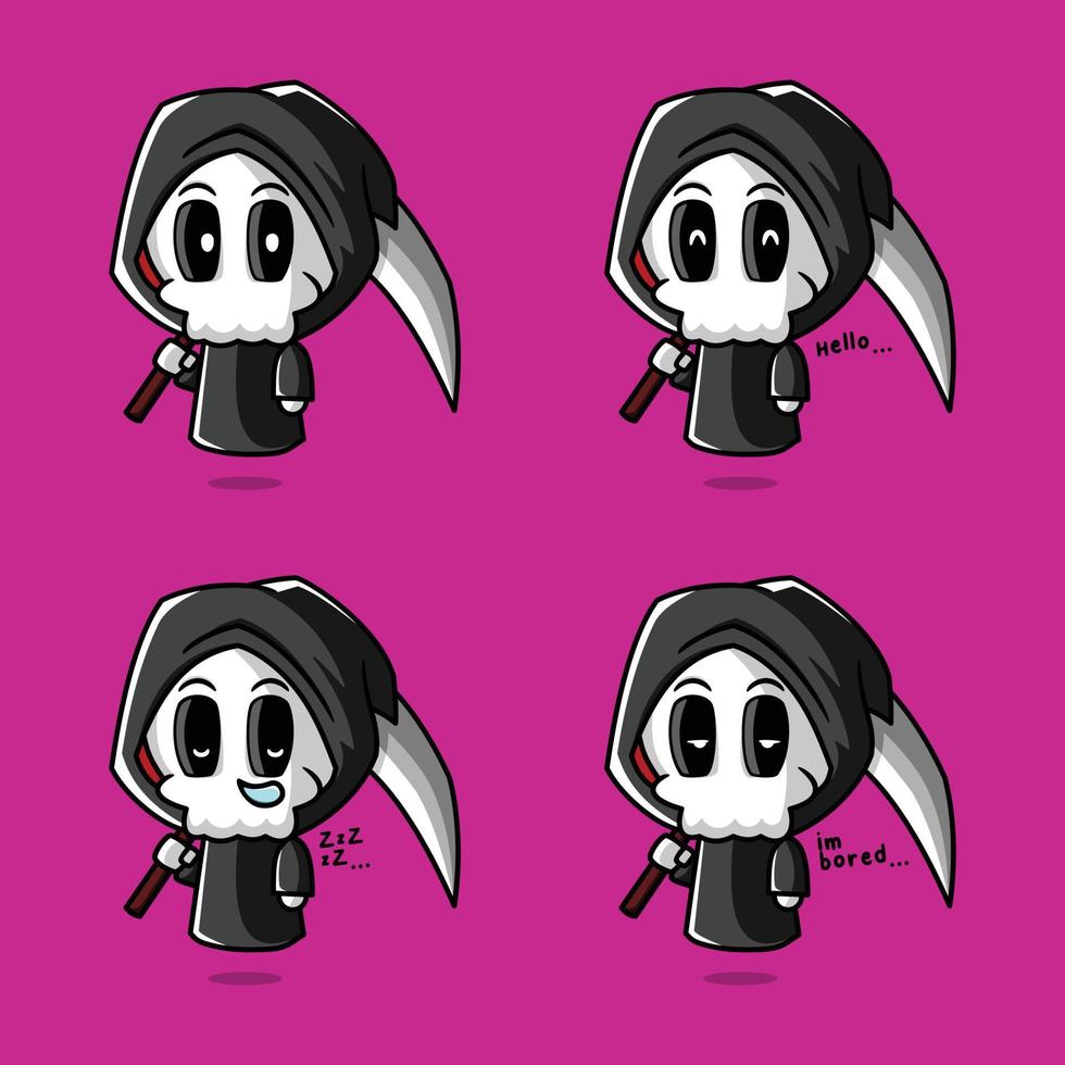 vector illustration of cute grim reaper emoji 11137371 Vector Art at