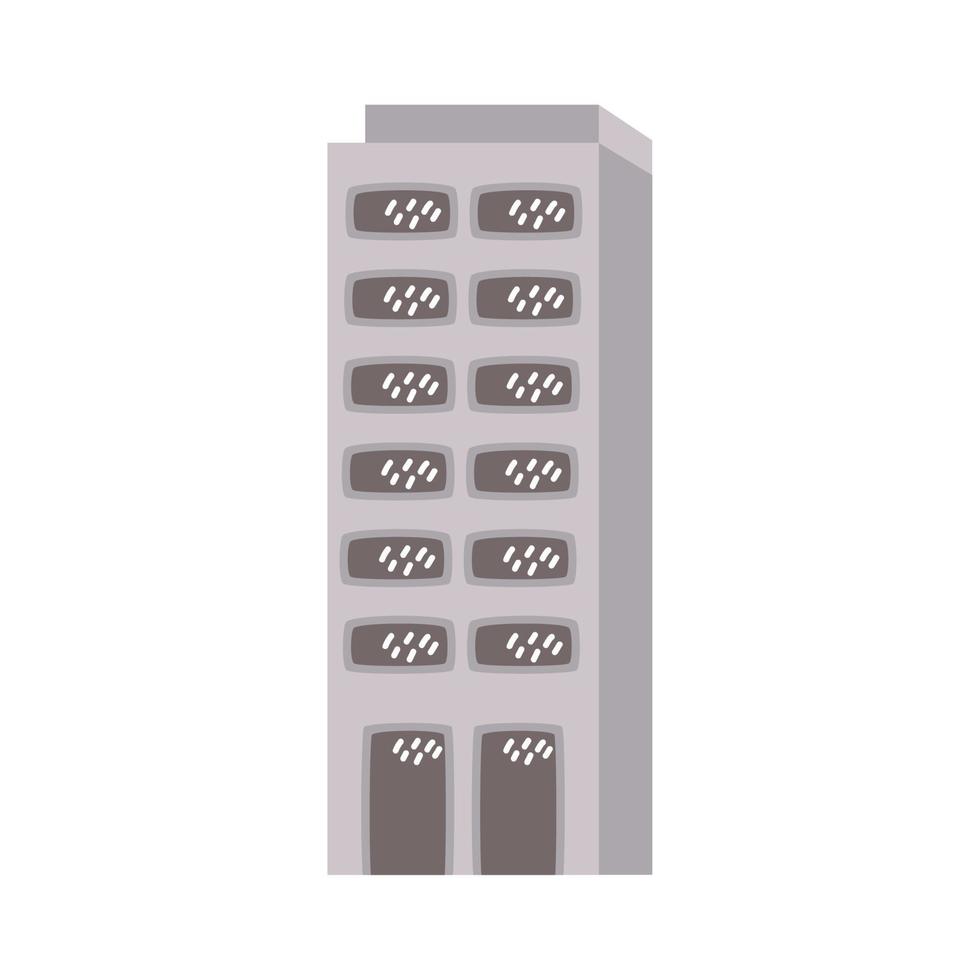 fachada de edificio gris urbano vector