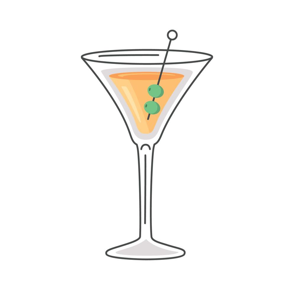 yellow cocktail in cup vector