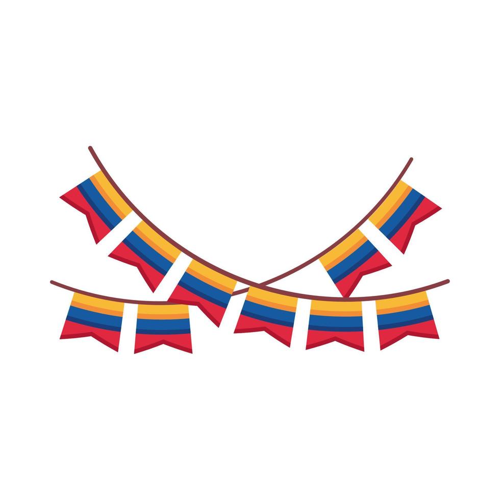 colombian flag in garlands vector