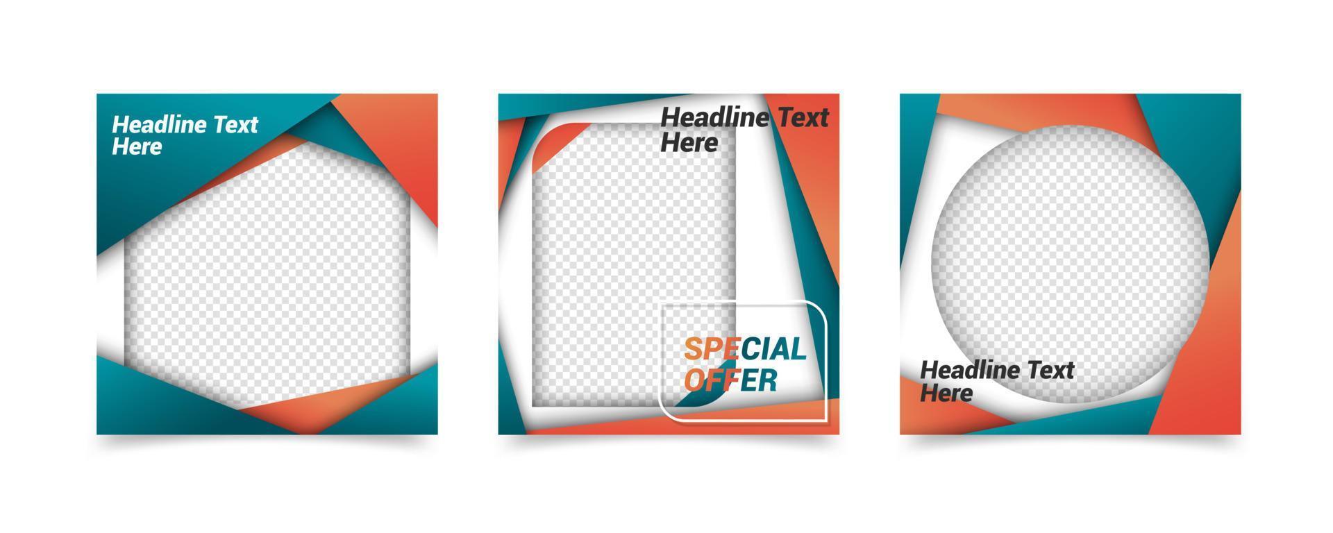 conjunto de plantillas de banner de redes sociales, banner web de promoción de diseño para redes sociales. ilustración vectorial vector