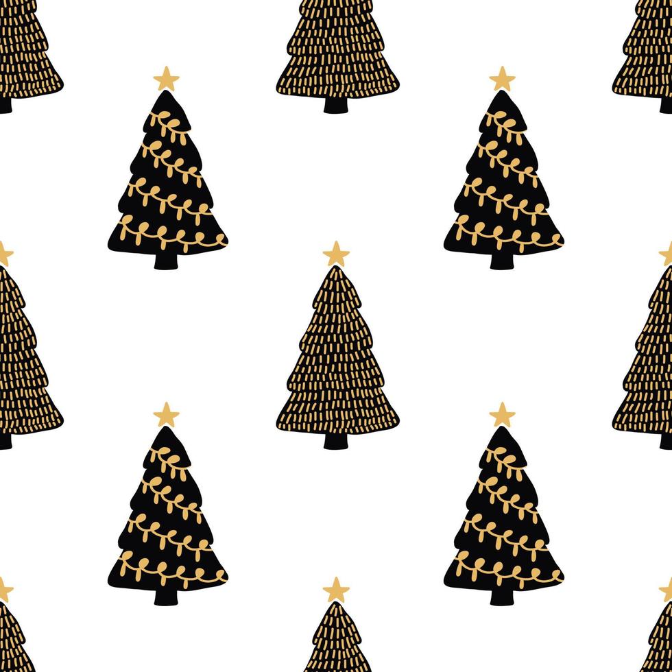 christmas trees seamless design for wrapping paper vector