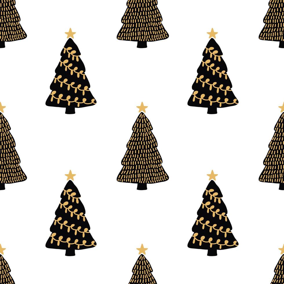 christmas trees seamless design for wrapping paper vector