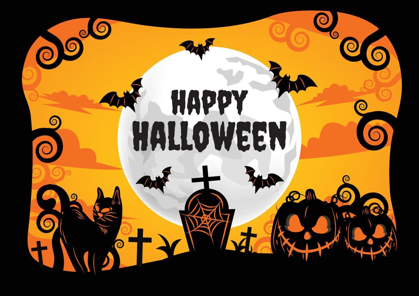 banner espeluznante de halloween para el diseño de vector de contenido de halloween