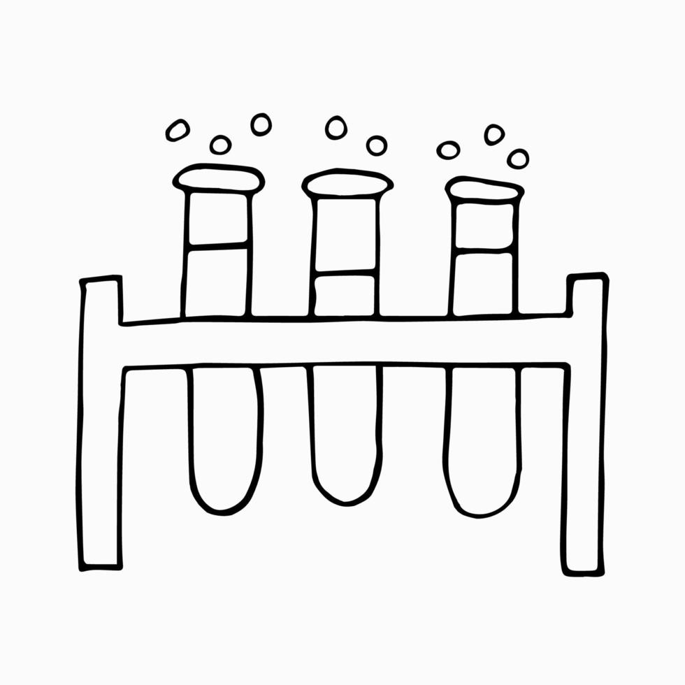 Clinical laboratory sciences doodle drawing collection. Elements such as lab equipments, experiments etc are included. Hand drawn vector doodle illustrations isolated over white background.