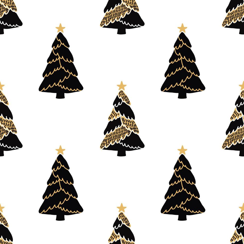 christmas trees seamless design for wrapping paper vector