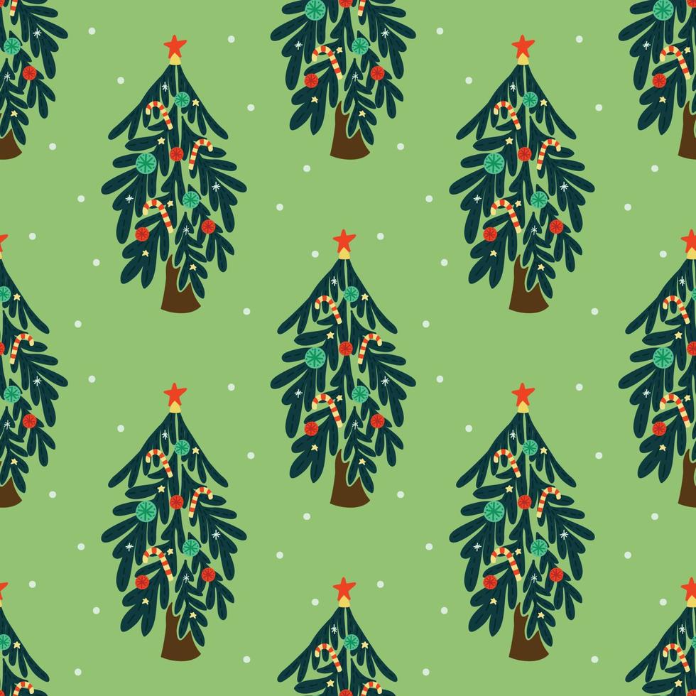 cute christmas trees seamless pattern design vector