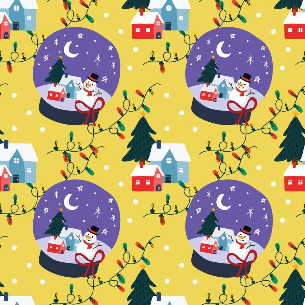 cute christmas items seamless pattern design for wrapping paper yellow background vector