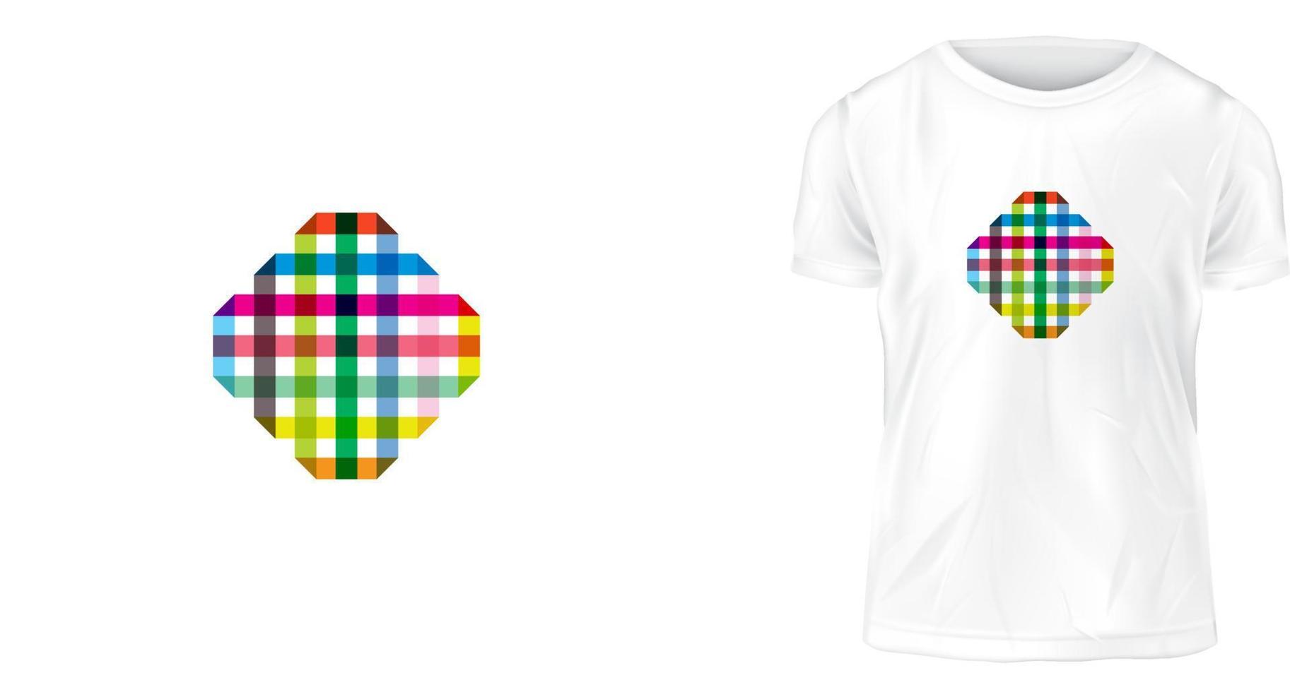 t-shirt design concept, multi-color strip vector