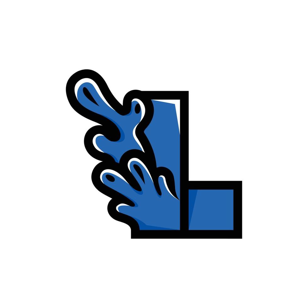 Letter L Water Splash Simple Logo vector