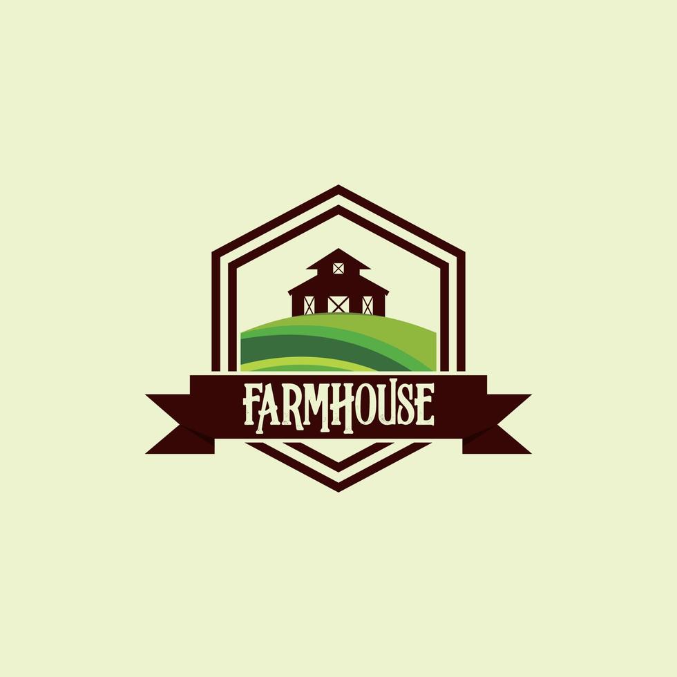 Farmhouse Badge Stamp Landscaping Logo vector