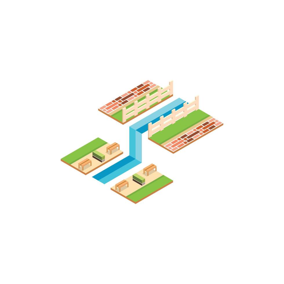 Park Garden Isometric Modern Creative Design vector