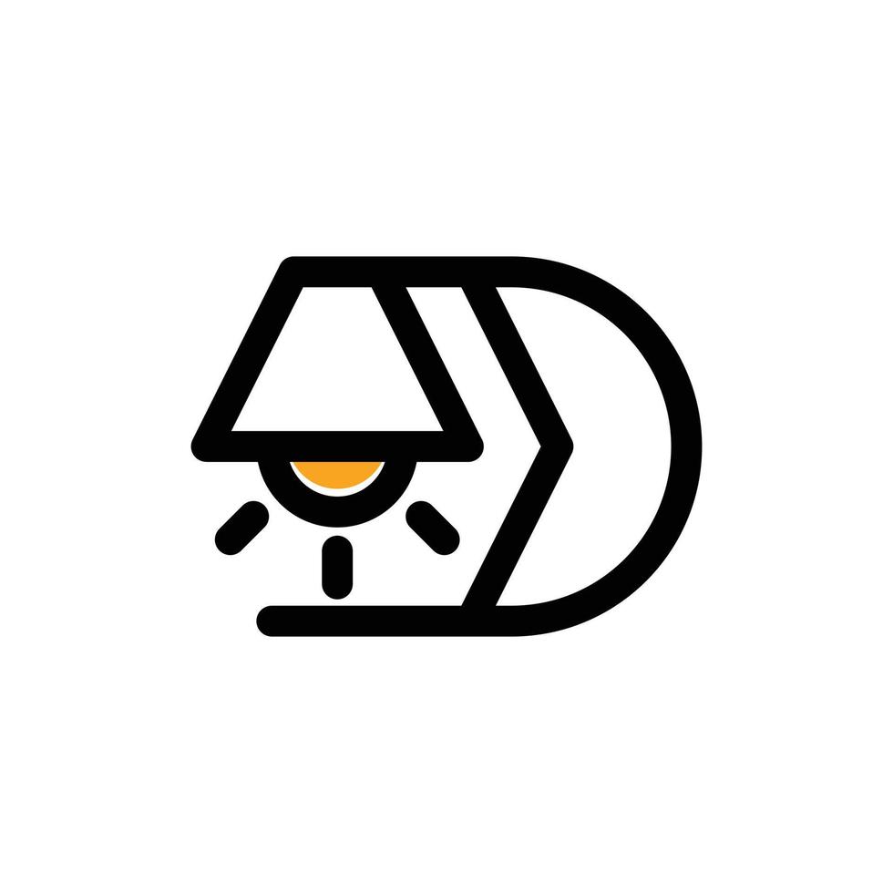 Letter D Lamp Simple Modern Logo vector