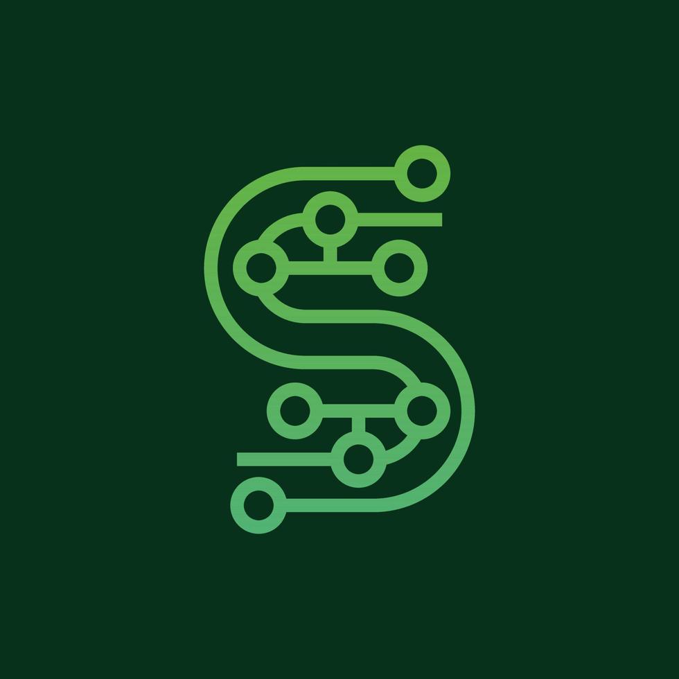 Letter S Circuit Technology Modern Logo vector