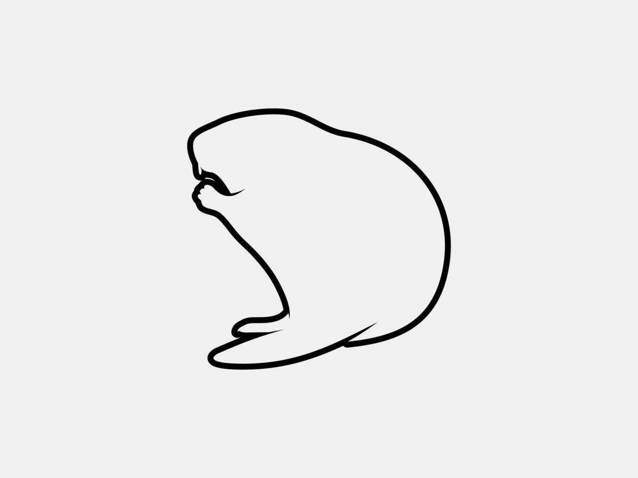 beaver outline vector silhouette