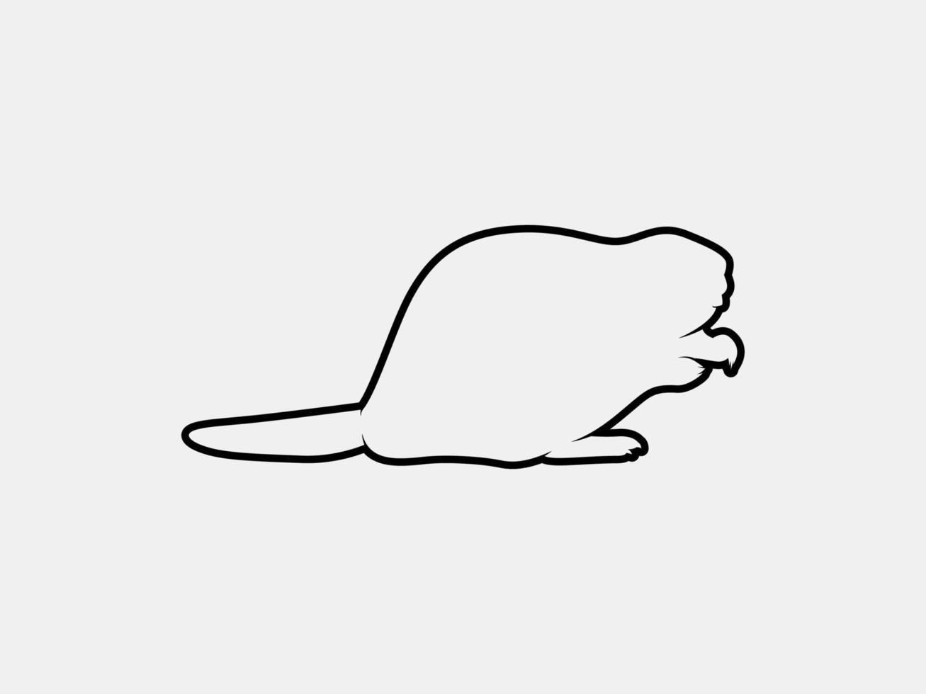 beaver outline vector silhouette
