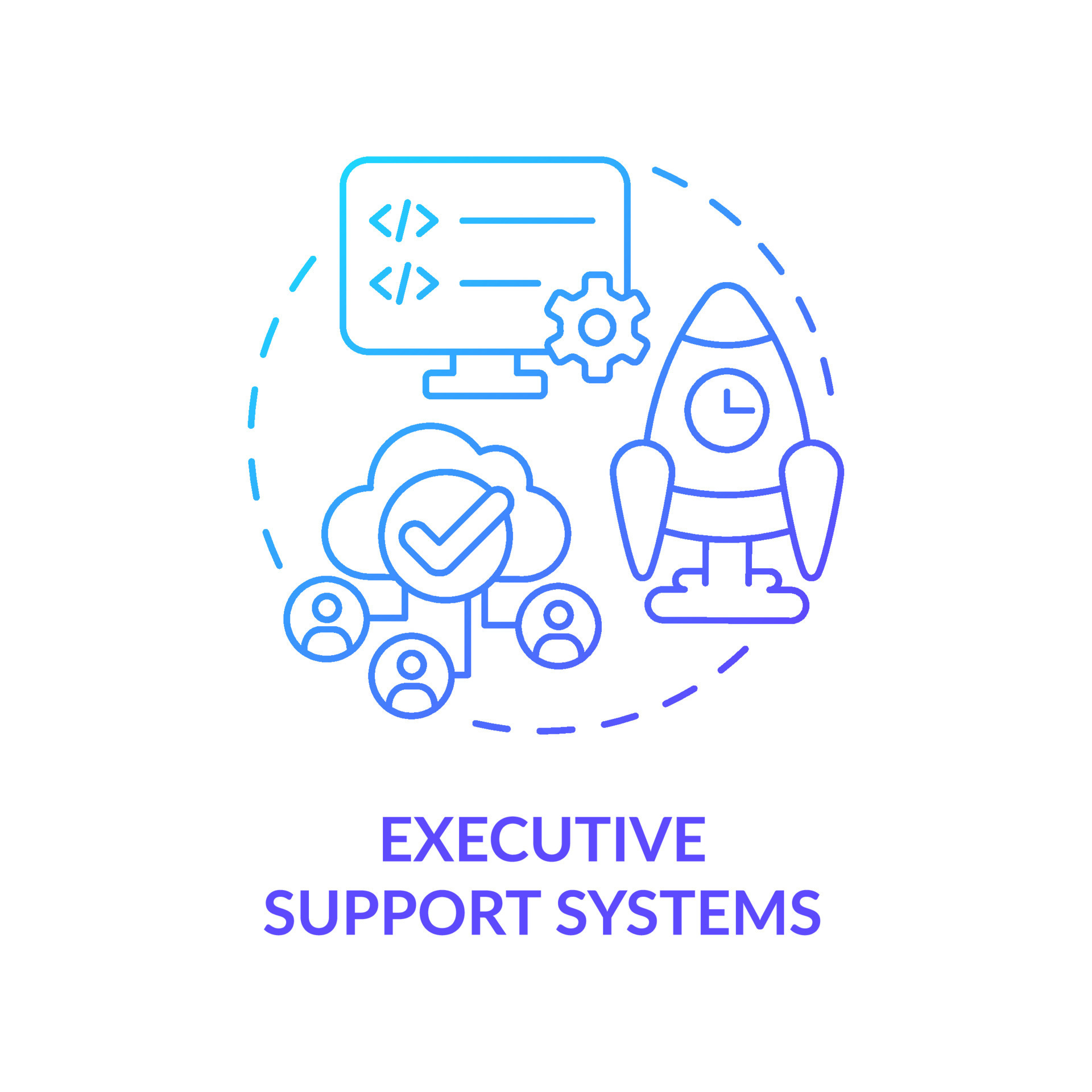 Executive support systems blue gradient concept icon. Common type of