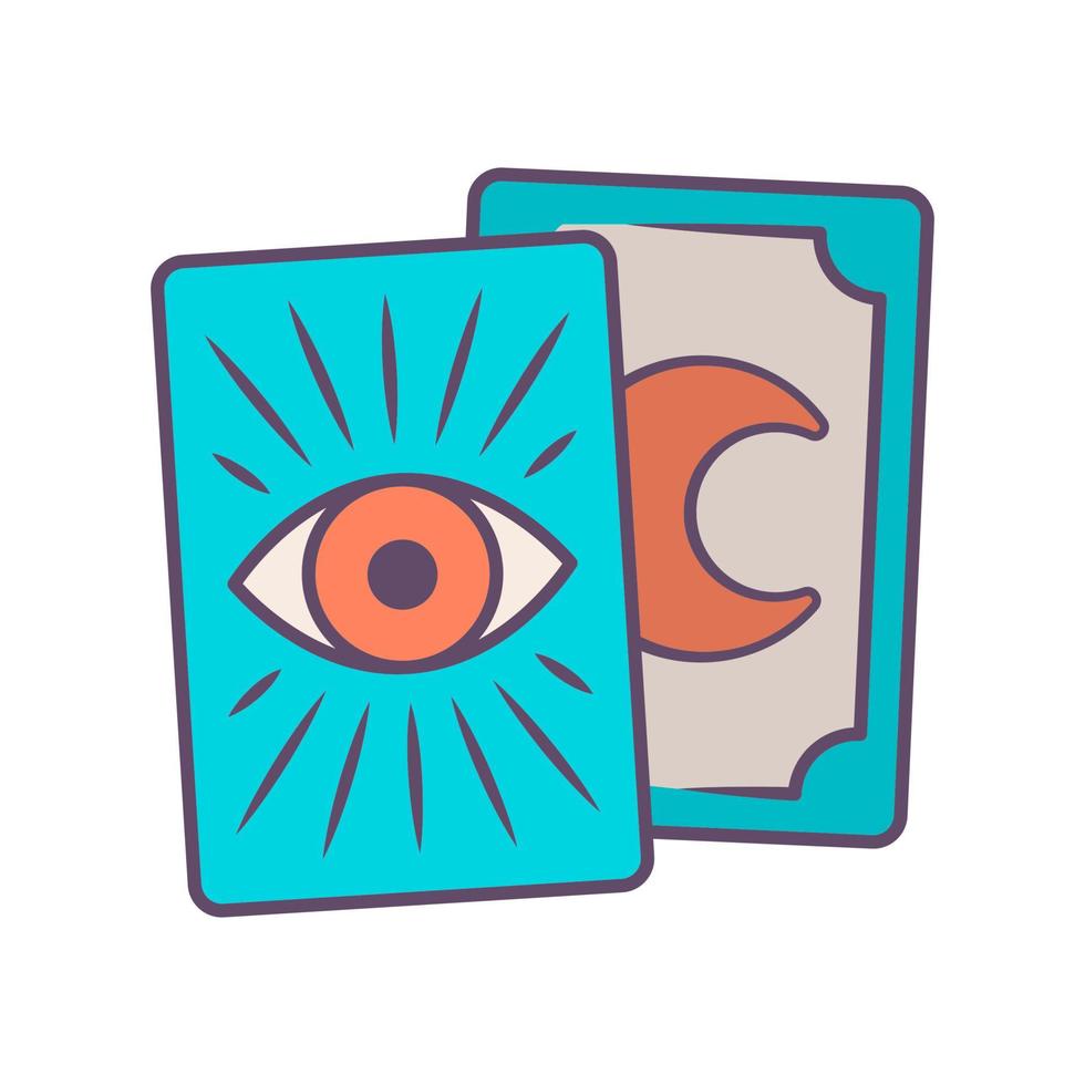 icono de color azul de las cartas del tarot. tarocchi, tarock, naipes del oráculo. adivinación, adivinación, cartomancia. magia y superstición. ocultismo, herramienta mágica de brujería. ilustración vectorial aislada vector