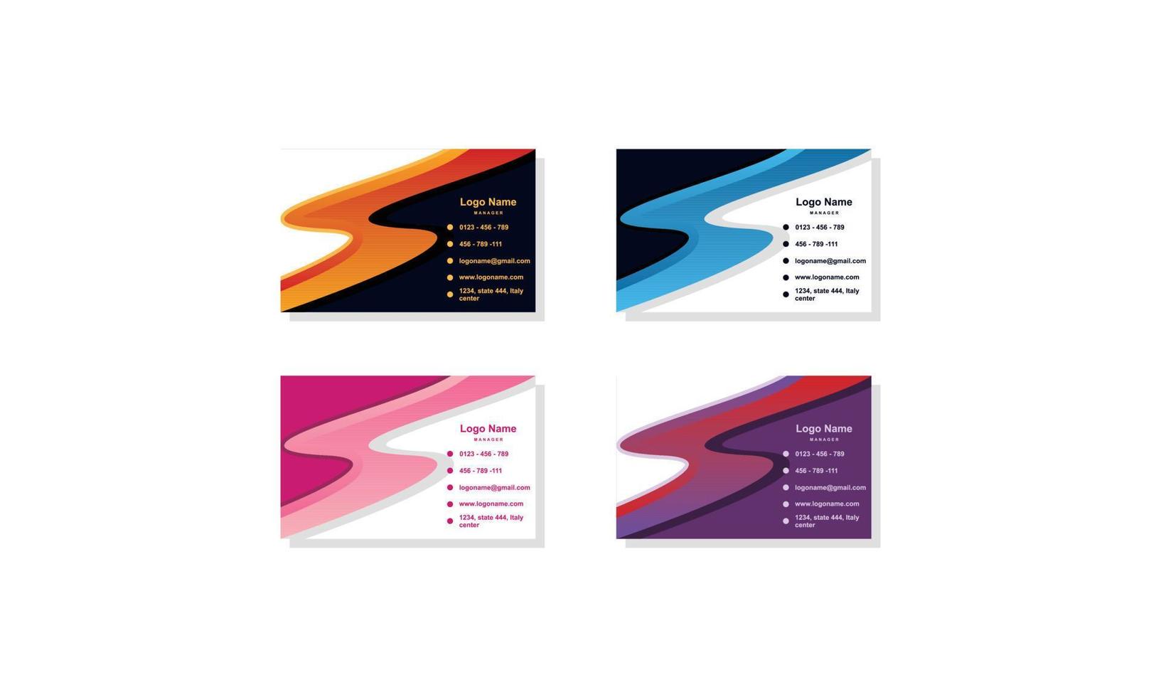 Business Card Template Set Creative Design vector