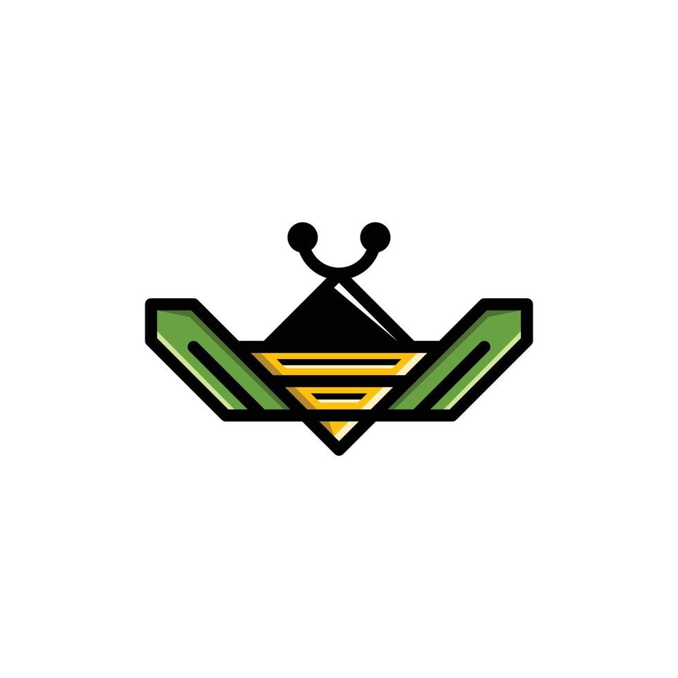 logotipo moderno geométrico robótico de abeja vector