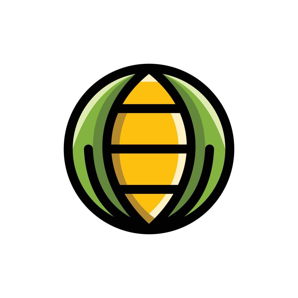 abeja hoja ecología naturaleza simple logo vector