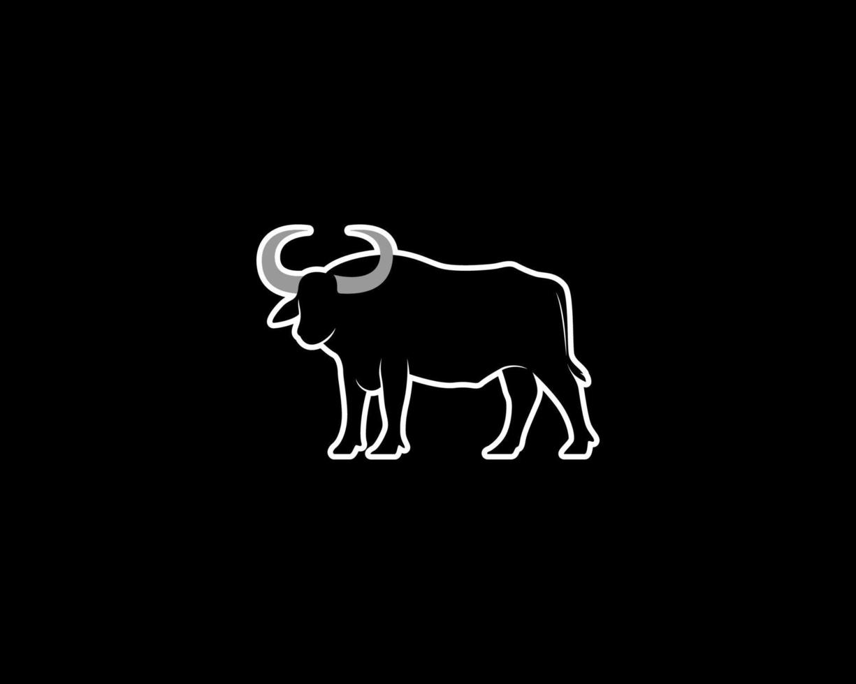 buffalo outline vector silhouette