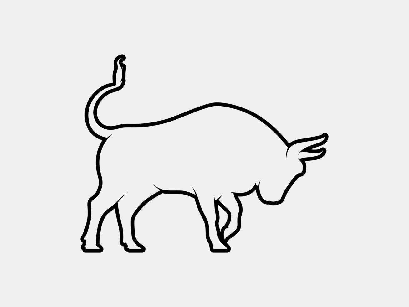 bull outline vector silhouette