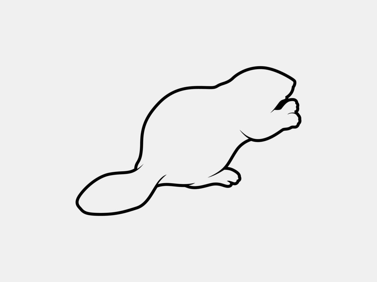 beaver outline vector silhouette