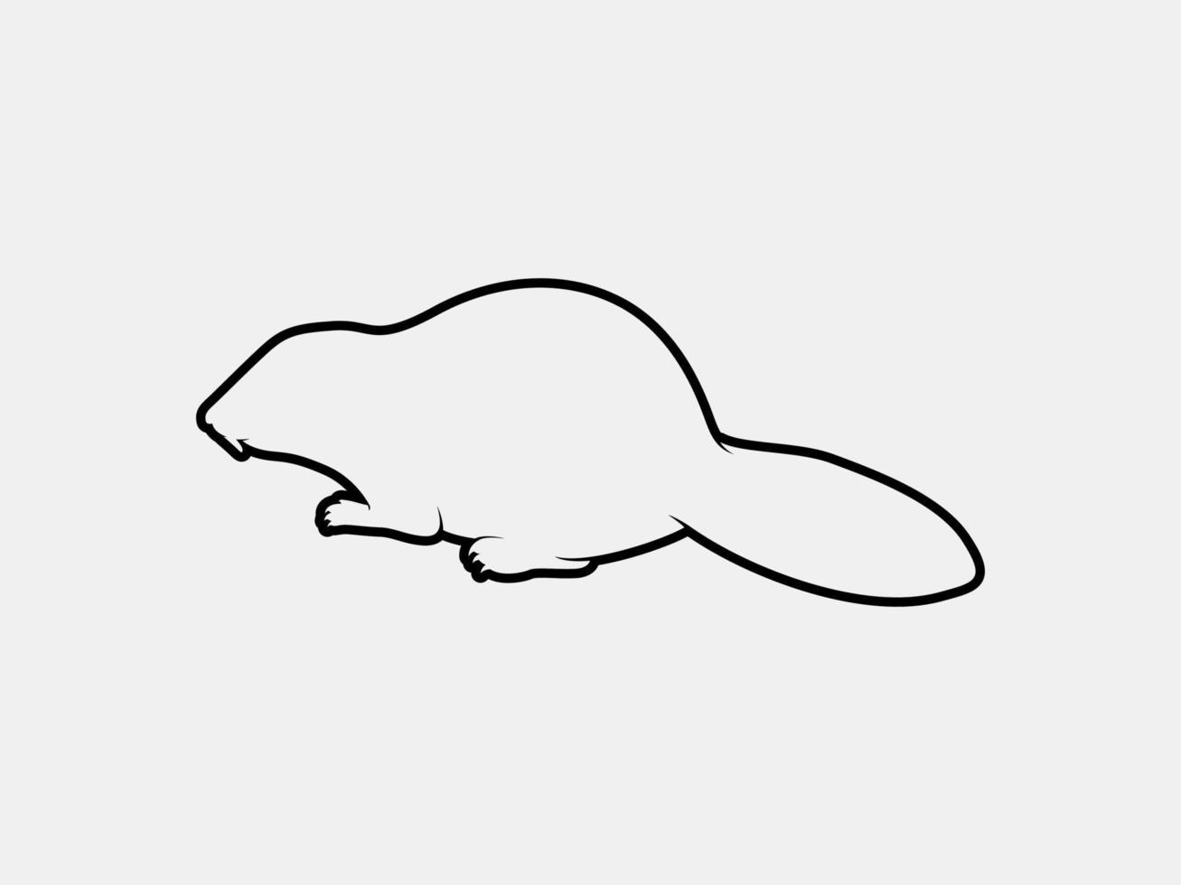 beaver outline vector silhouette