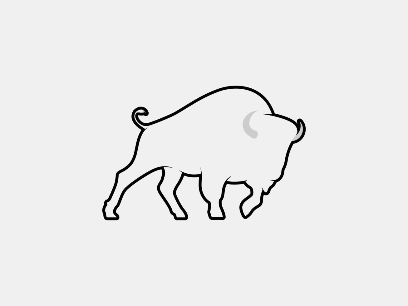 bison outline vector silhouette