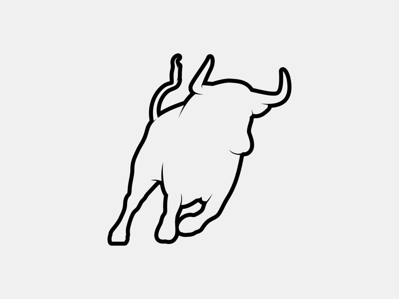 bull outline vector silhouette