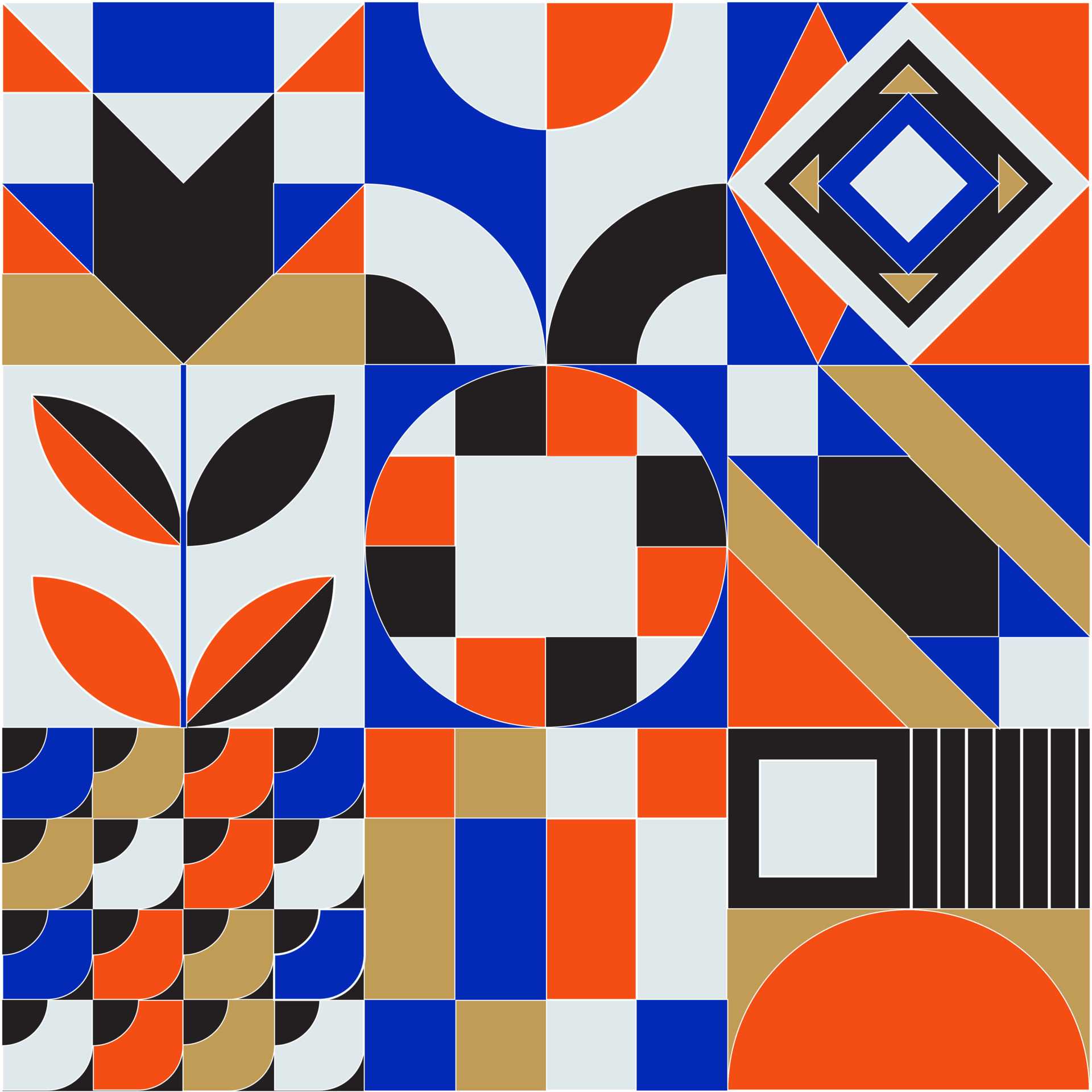 Retro aesthetics in abstract pattern design composition. Art inspired