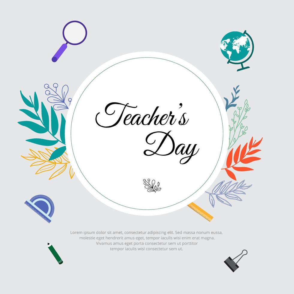 Wonderful Happy International Teacher's Day design background vector